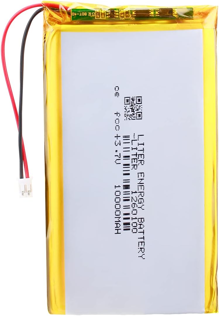 3.7V Lipo Battery 10000mAh Rechargeable Lithium ion Polymer Battery 1260100 Lithium Polymer ion Battery with JST Connector