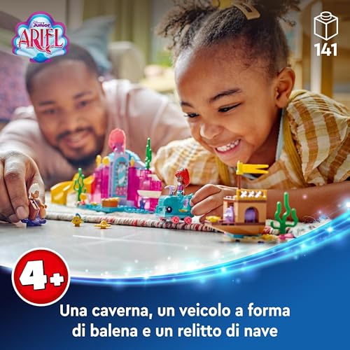 | Disney La Caverna di Cristallo di Ariel Giocattolo da Costruire, Giochi per Bambine e Bambini da 4 Anni con il Personaggio della Sirenetta, Relitto di Nave e Tesoro, Idea Regalo 43254 - Lego - Immagine 1