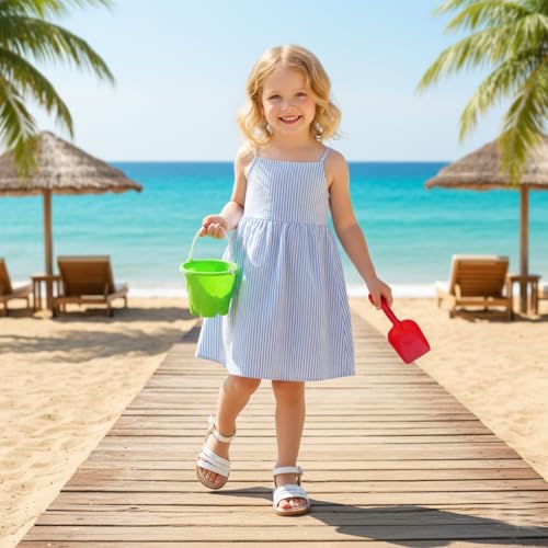 Image of Otter MOMO Girls Open Toe Princess Flat Sandals with Comfort Sole Summer Sandals