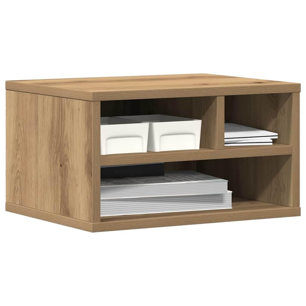 vidaXL Stojak na drukarkę Dąb rzemieślniczy 40 x 32 x 22,5 cm, Nowoczesny, prostokątny stojak na drukarkę, biurowy organizer, drewniany desktop, oszczędność miejsca