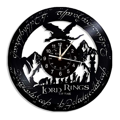 Cheemy Joint Seigneur des Anneaux Vinyle Record Horloge Murale 12 'Vinyle Horloge à Quartz Cadeau Unique pour Les Amis et la Famille | Horloge Murale Design à la Main.