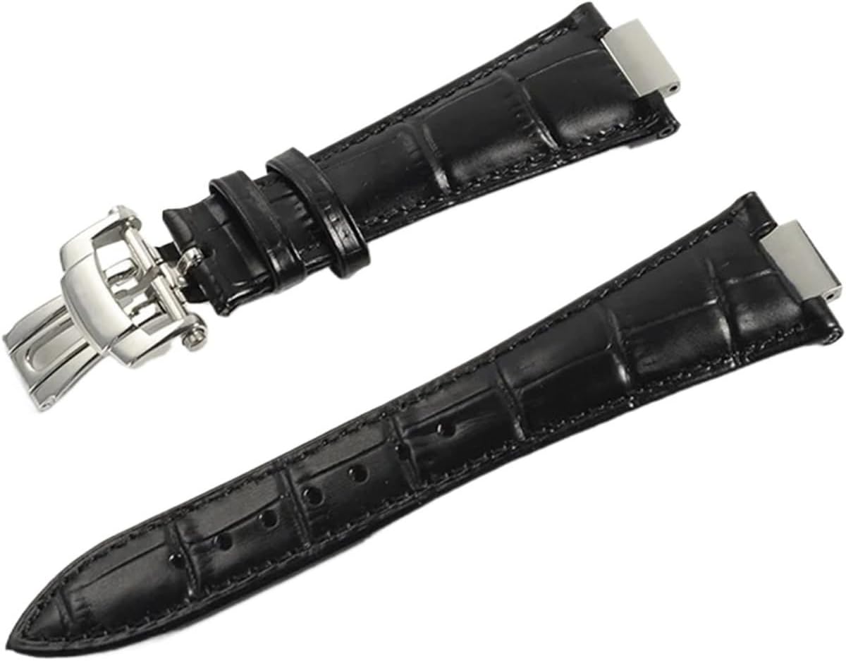 YYJzsw 25mm*13mm Genuine Leather Watch Band Cowhide Strap Compatible With Patek Philippe 5711 5712G Nautilus Brown Black Blue Watchband