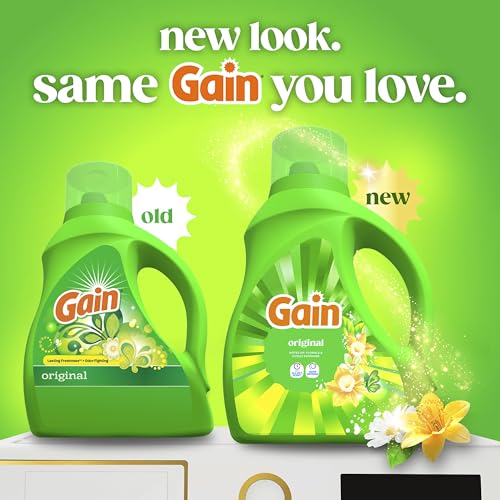 Image of Gain Liquid Laundry Detergent with Odor Defense, Original Scent, Laundry Soap For HE Washing Machines, 60 fl oz, 45 Loads, Pack of 2 (Packaging May Vary)