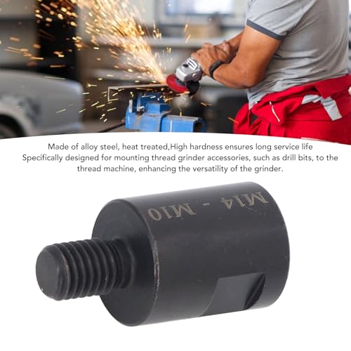 2 Stück Winkelschleifer Gewindeadapter, M10-M14 Winkelmühle Adapter CRV Stahl Weiblich Zu Männlicher Mühle Wellenwandler-Grenzflächenanschluss (M14 bis M10)