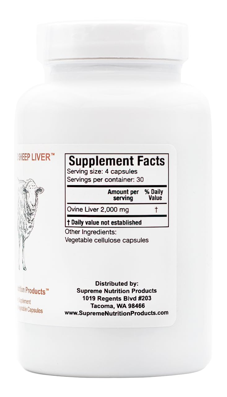 Supreme Nutrition Grass Fed Sheep Liver, 120 Pure Ovine Liver Capsules — Amazon image 3