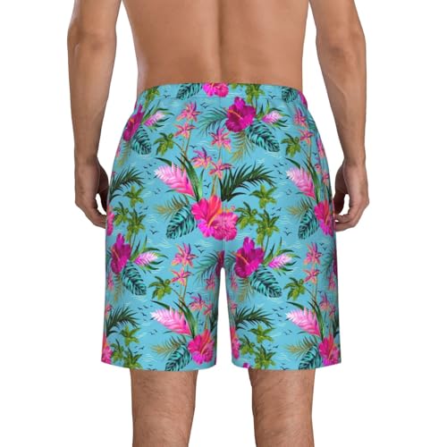 Hello Hawaii Print Mens Casual Shorts Drawstring Summer Beach Stretch Shorts Novelty Swimtrunks3
