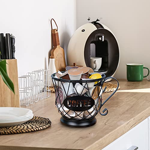 Treelen Coffee Pod Holder, K Cup Organizer, Large Capacity K Cup Holder For 40 K Cups, K Pod Storage For Coffee Bar - Black #TOP4