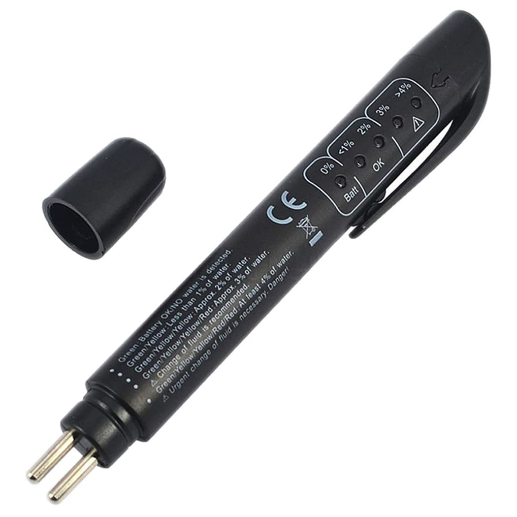 ND Brake Fluid Testers, Auto Brake Fluid Liquid Testing Pen for DOT3 DOT4 Vehicle, Automotive Brake Fluid Moisture Tester Testing Tools with 5 LED Indicators