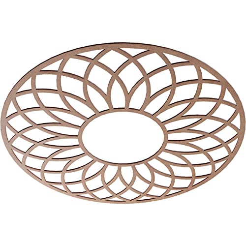 Image of Ekena Millwork 40 inchOD x 13 5 /8 inchID x 3 /8 inchT Cannes Wood Fretwork Pierced Ceiling Medallion, Wood (Paint Grade)