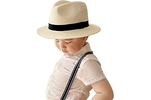 Kids Straw Hat for Boys UPF 50+ Toddler Sun Hat with Adjustable...