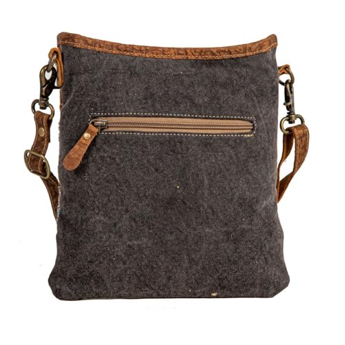 Western Leather Shoulder Bag for Women - Upcycled Canvas Crossbody Bag Colors of the Southwest3