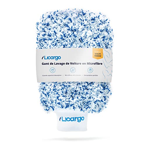 LICARGO® Gant de Lavage de Voiture en Microfibre Ultra Douce - Extrêmement Absorbant - Elimine Facilement la Saleté Tenace