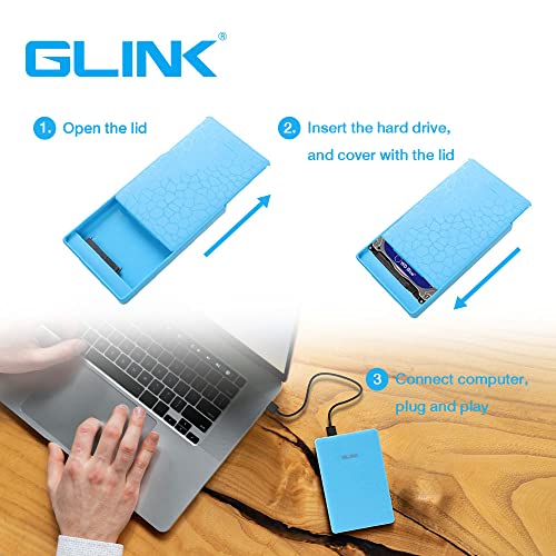 Image of GLINK GHD009-2.5 inch USB 2.0 Premium External HDD Enclosure Case Cover for SATA SSD HDD | High Speed Upto 480 MBPS | Tool Free Installation | Black