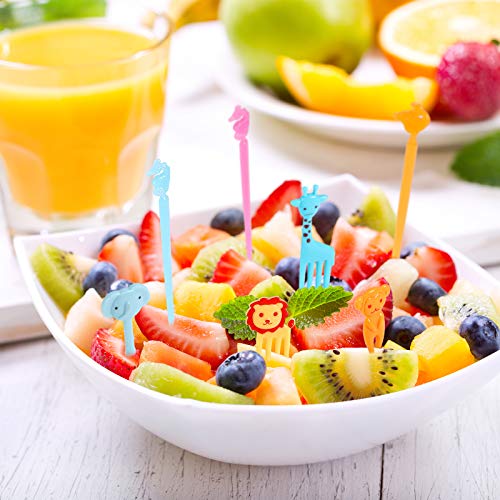 Patelai 80 Pieces Animal Fruit Food Picks Lunch Bento Box Picks Cute Cartoon Toothpick Mini Cupcake Fork for Back to School Classroom Cake Dessert Pastry Party Supply by Patelai - Image 5