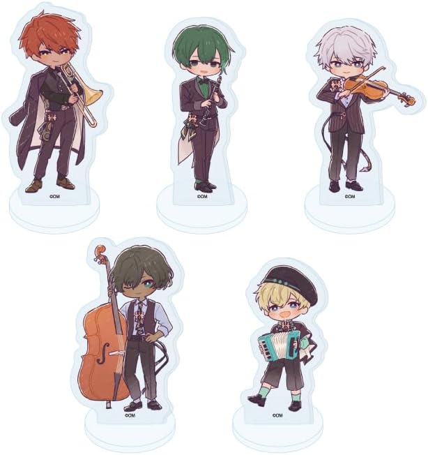 Obey Me! Nightbringer 17 Band Version, Retro Art Illustration, Acrylic Petite Stand, Box of 5