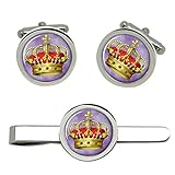 Deslizante Corbata Clip Giftshop UK Italiano King\'S Corona Gemelos y Corbata Clip Set