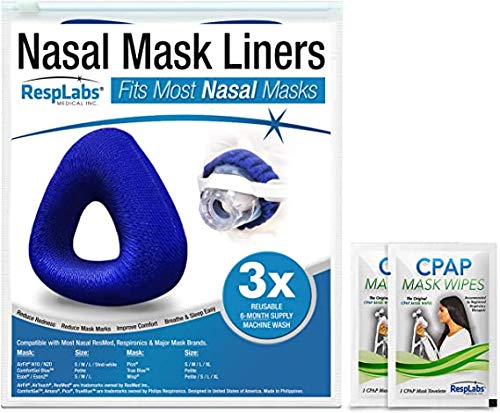 Image of resplabs CPAP Mask Liners - Compatible with ResMed AirFit N20 Nasal Mask - Reusable, Washable Comfort Covers - 4 Pack (One Size Fits All)
