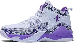 Tênis de basquete unissex cano alto em malha cano alto para treinamento, calçados esportivos antiderrapantes(Purple,41 BR)