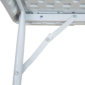 NIUTA 4FT Fold-in-Half Table, Portable Folding Table, White