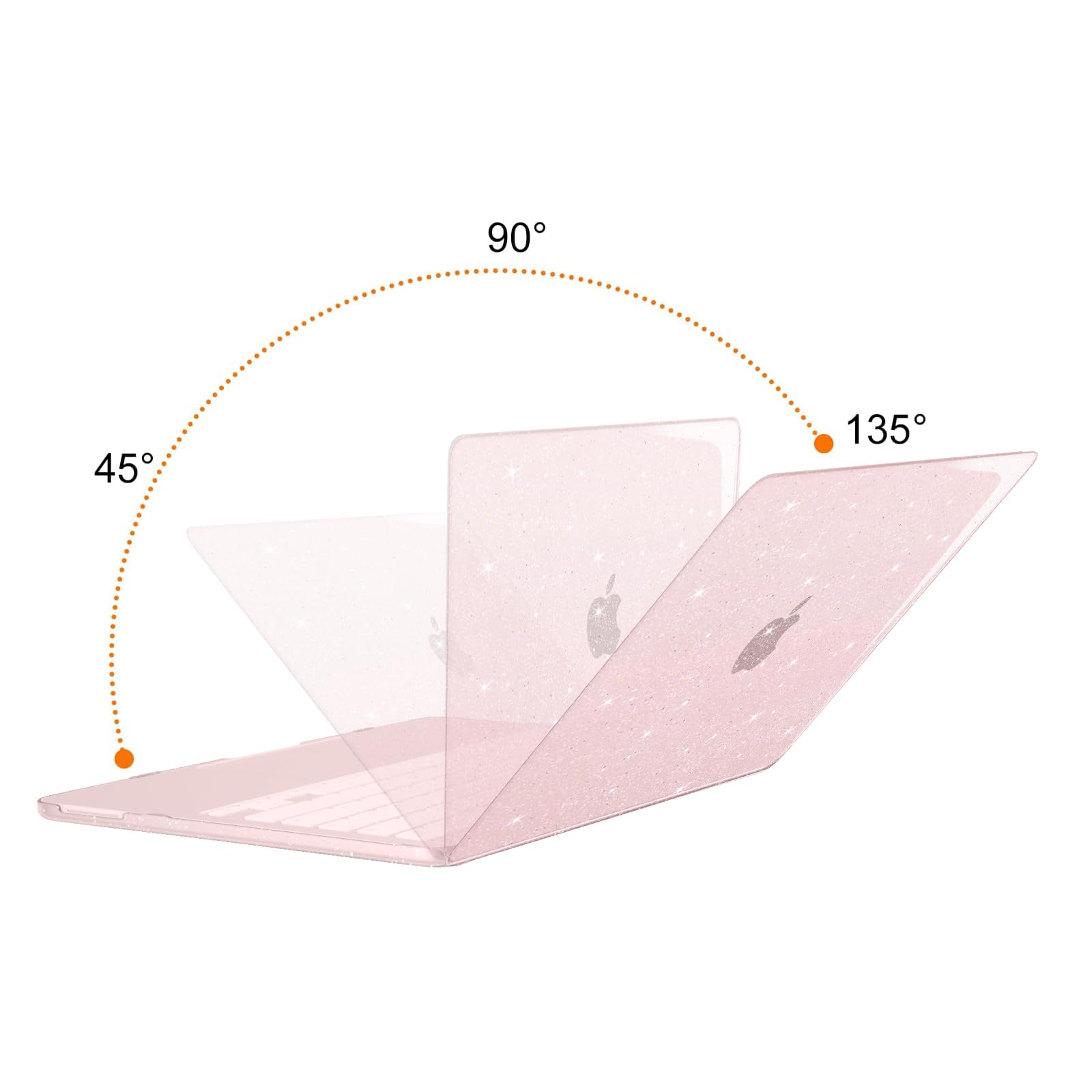 MOSISO Funda Purpurina Brillante Compatible con MacBook Neo 13 Pulgadas A3404 2026 Chip A18 Pro, Resistente a Las Grietas Protectora Funda Rígida&Teclado Tapa&Protector Pantalla&Bolsa,Rosa Nube