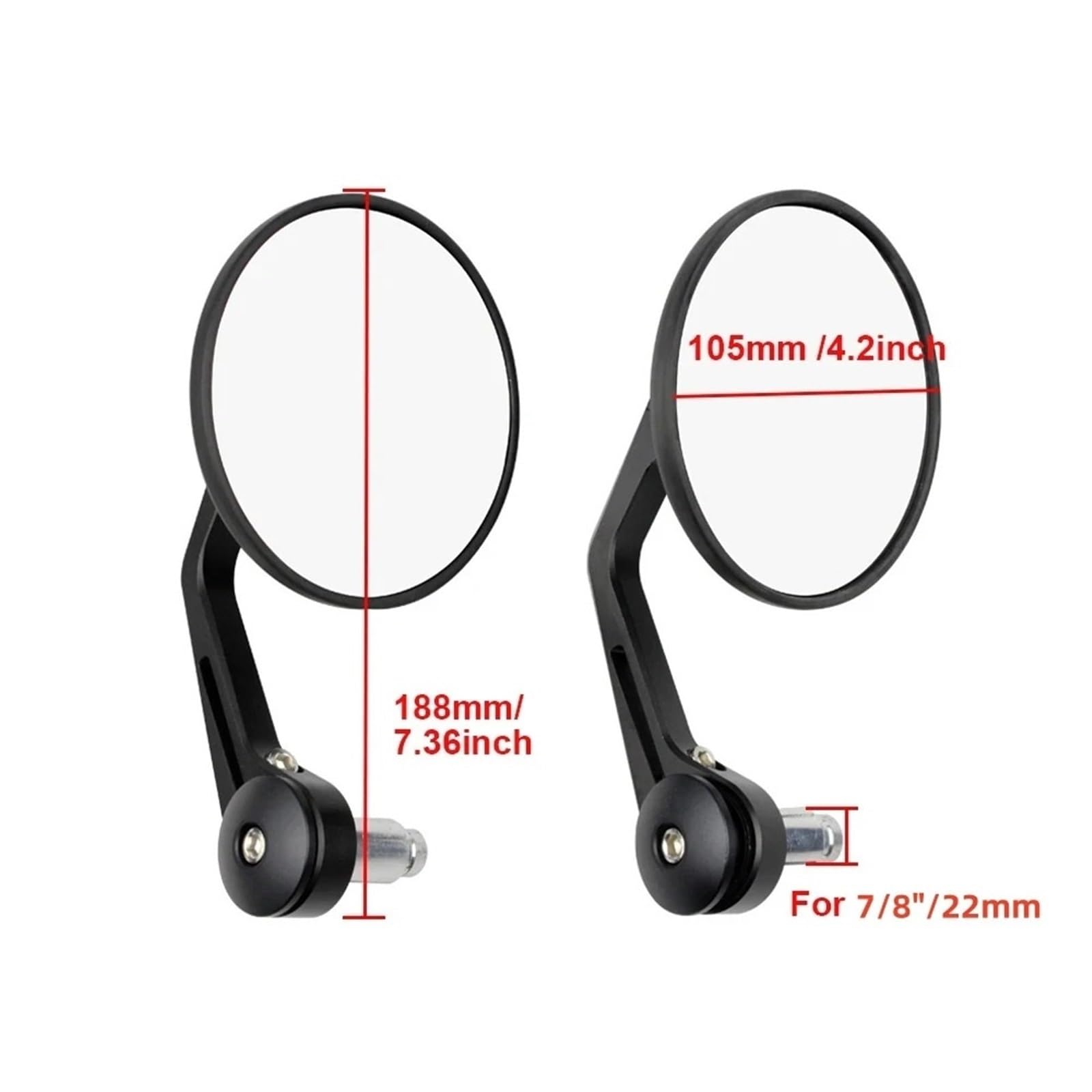 Lusterko boczne Lusterko boczne motocykla Lusterko boczne motocykla 7/8" pasuje do Yamaha MT/FZ/TMA pasuje do Kawasaki Z650-up pasuje do lusterka wstecznego Honda CB-R(No 1 mirror)