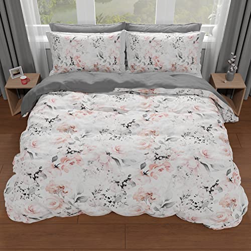 Housse de Couette 1 Place 150x200 Parure Lit Microfibre Imprimée