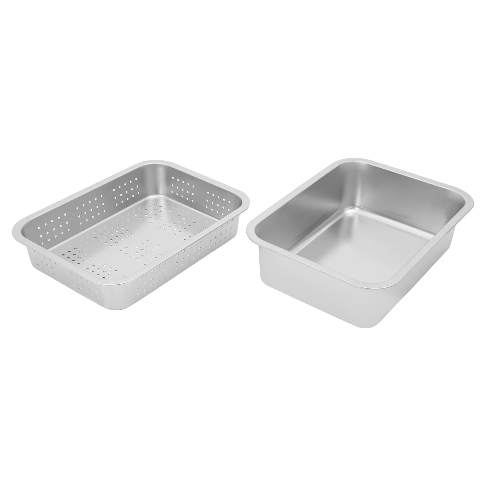 Juego de 2 tamices de cocina de acero inoxidable y cuenco, juego de cuencos para mezclar, colador microperforado, cesta versátil resistente al calor, temperatura 100 ℃, apto para lavavajillas