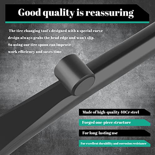 2 PCS Tire Mount and Demount Iron, 34645 Tire Iron, Tire Bars for Semi Tires, Tire Changing Tools, Semi Truck Tire Tools, 37In, 3/4 in, Black - Image 5