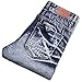qingtianzhuxinxikejiyouxiangongsi Jeans Men Stretch Slim Fit Straight Ripped Denim Pants Cowboy Comfy Flex Fashion (Blue, 33W X 32L)