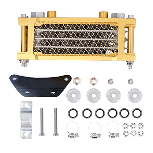 Kit de enfriador de aceite para motor universal con radiador dorado, de enfriamiento de aceite para motocicleta para motocross y ATV de 125 ‑250, radiador de aceite co