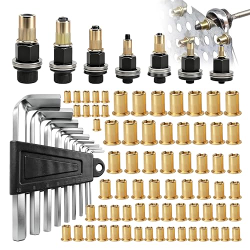 7 Sizes Mandrel Set for Threaded Rivets 70 Rivet Nuts