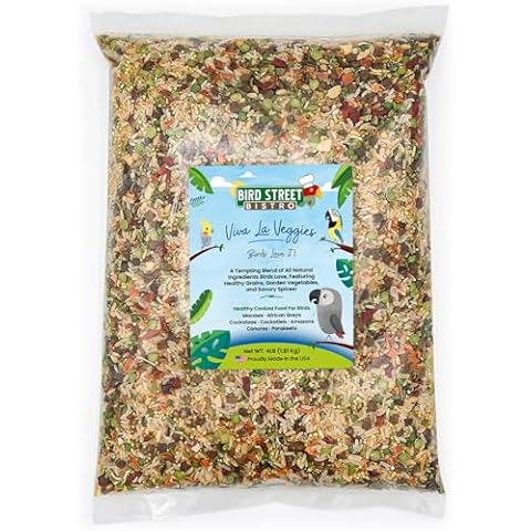 Bird Street Bistro Parrot Food - Parakeet Food - Cockatiel Food - Bird Food - Cooks in 3-15 min with Natural & Organic Grains - Legumes - Non-GMO Fruits, Vegetables, & Health Orientated Spices Cover