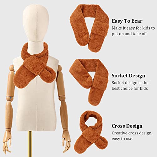 Image of JANGANNSA Fleece Kids Scarf - Warm Winter & Autumn Neck Warmer for Boys & Girls 1-6Y