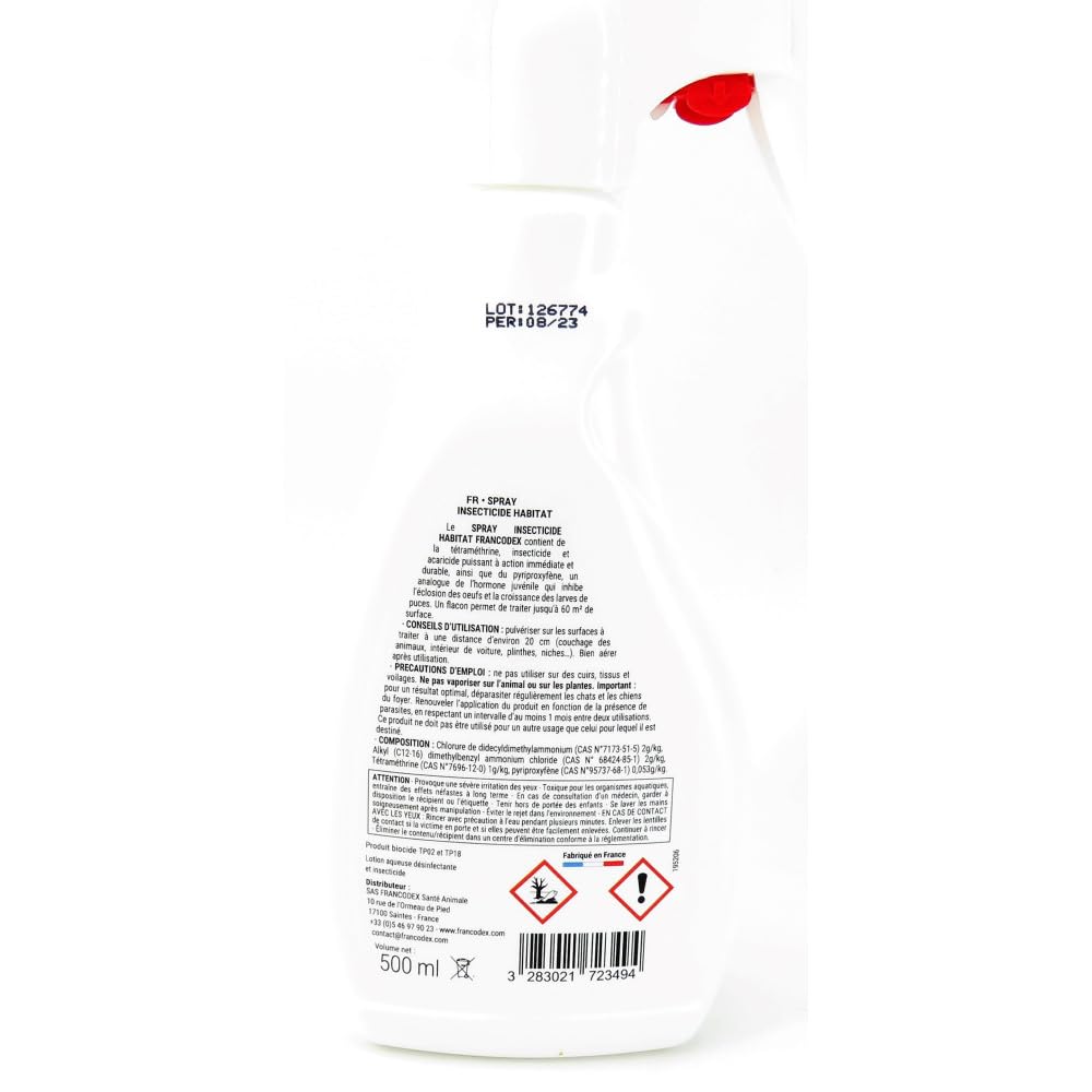 Francodex : Insecticide Pulvérisateur : 500ml