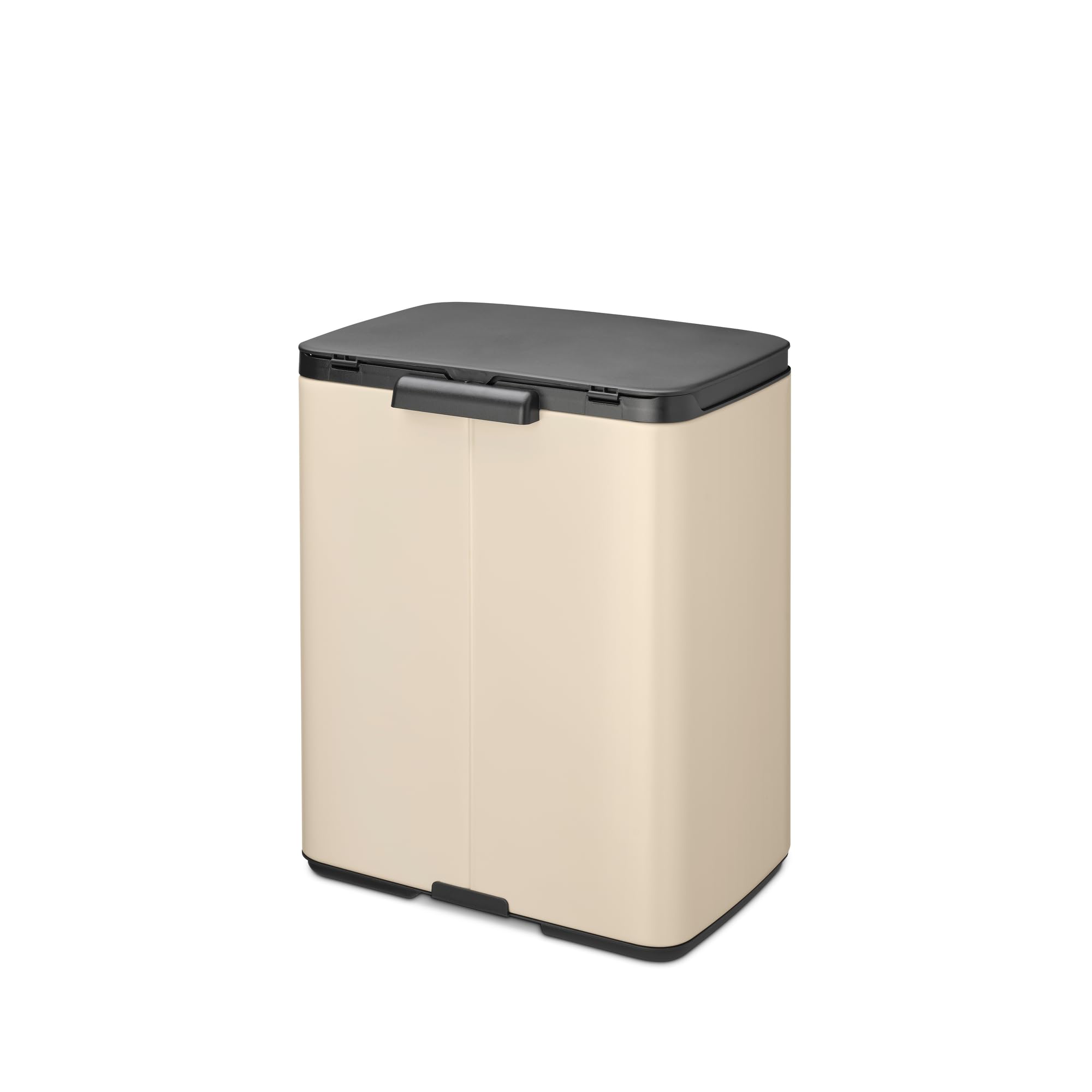 Brabantia Bo Pattumiera 12L | Cestino rettangolare compatto con coperchio Soft-Close e secchio interno rimovibile | Design montabile a parete o indipendente per bagno, cucina o ufficio | Soft Beige
