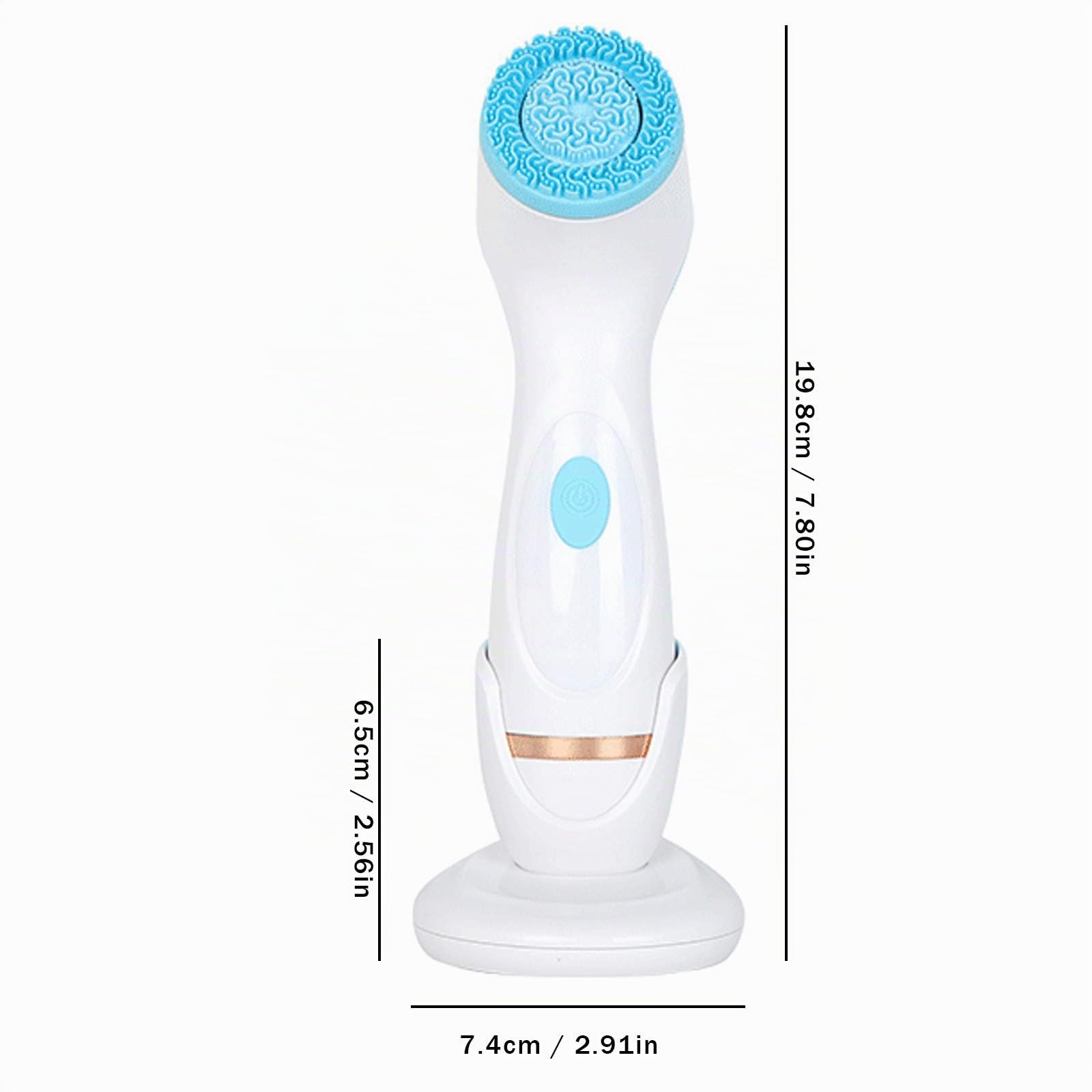 WingFly Cepillo giratorio facial - 3 cabezales de carga USB - Limpieza profunda y masaje - Azul