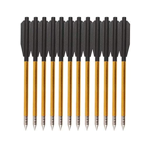 I-Sport 6.29-Inch Aluminum Shaft Hunting Crossbow Arrows 50-80lbs Crossbow 12 Pack
