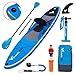 freein Kayak SUP Gonfiabile Tavola da Surf Paddle Gonfiabile 10'/10'6"x31"x6", Pagaia a 2 Lame, Pompa a Doppia Azione, Pinne, Adattatore, Staffa per Go-PRO, Corda del Piede, Zaino