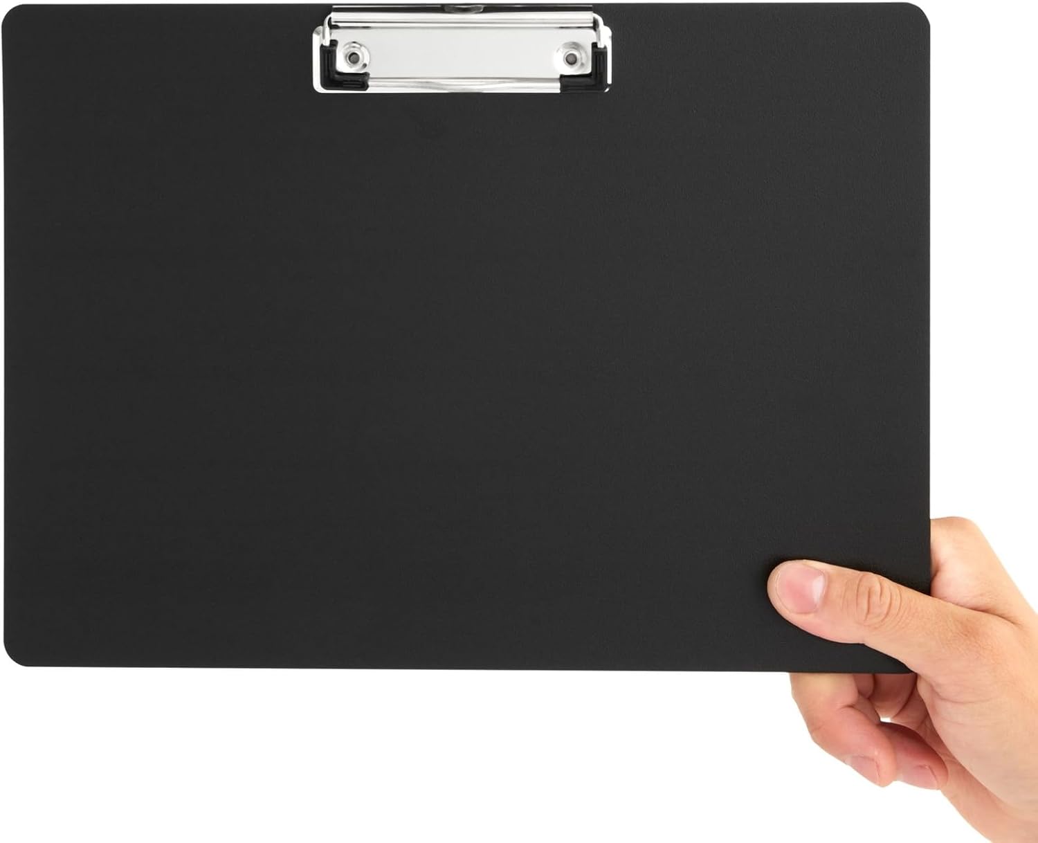 Juvale Landscape Clipboard - 12.4 x 8.9 in, Black Plastic, 4-Pack, Classic - Horizontal Clipboard with Low-Profile Clip - Letter-Size Sketching & Drawing Board