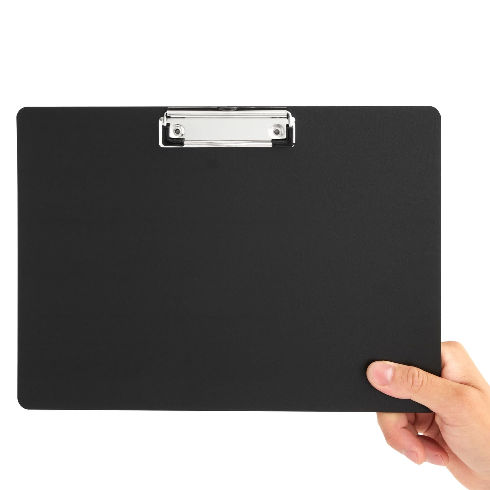 Juvale - Portapapeles horizontal con clip de perfil bajo (6 unidades, 19,5 x 12,5 cm), color negro