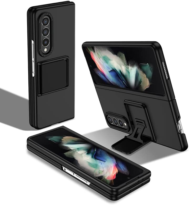 Asuwish Funda de teléfono para Samsung Galaxy Z Fold 4 5G 2022 con cubierta deslizante para cámara con soporte de soporte, delgada, protección