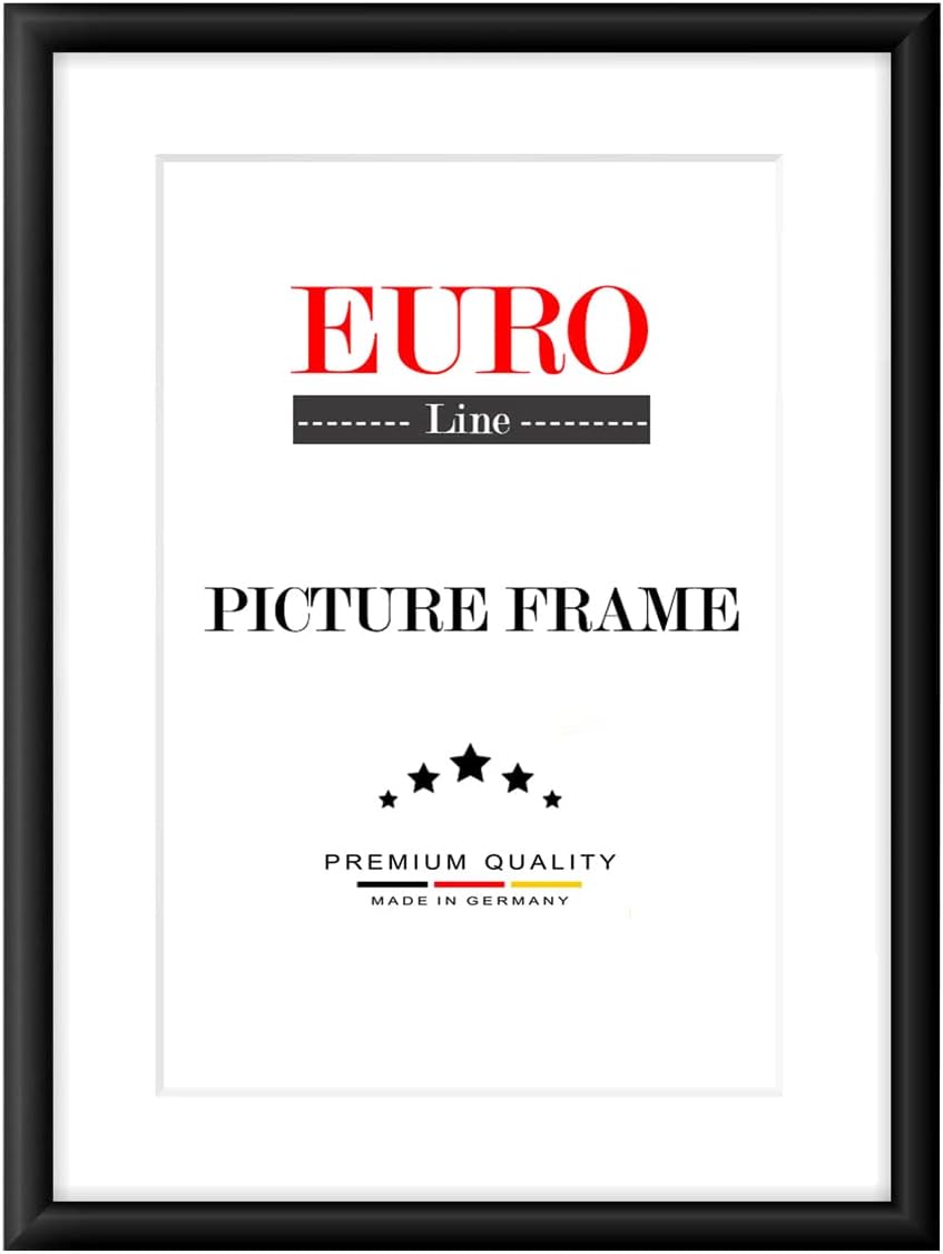 EUROLine35 photo picture frame for 22 cm x 29 cm pictures, color: Black Matt, made to measure MDF frame incl. AR coated acrylic glass and MDF back panel, frame width: 35 mm, outer dimensions: 27,8 cm x 34,8 cm