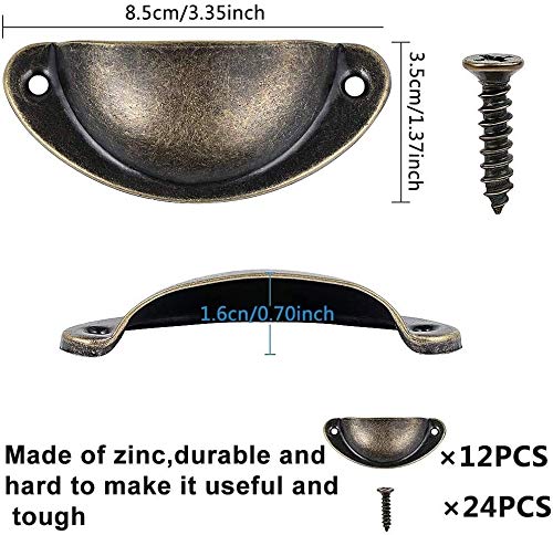 XMING 12pcs Cassetto della porta del cassetto della porta del ferro della tazza della tazza della tazza della tazza, la maniglia della porta dell'armadio della cucina Cassetto del cassetto della porta - Image 3
