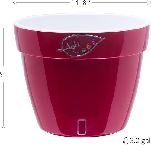 Miniatura 8 de DecoPots - Paquete de 3 macetas de 11.8 pulgadas - Maceta de riego automático - Maceta moderna con indicador de nivel de agua para todas las plantas