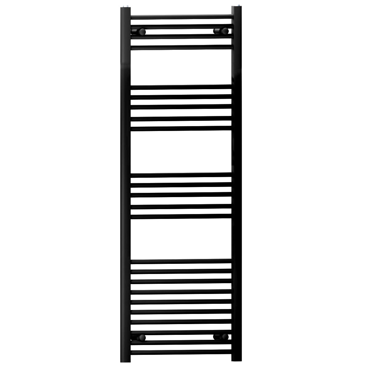 500mm Wide Black Bathroom Towel Rail Radiator - Central Heating - 19mm Tube (500 x 1200mm)