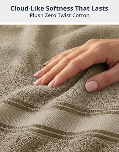 Image of LANE LINEN Towel Set for Bathroom - 18-Pack 100% Cotton Towel, Zero Twist, Includes 6 Bath, 6 Hand & 6 Washcloth, Suitable for All Body Types, Soft & Quick Dry, Ideal for Airbnb & Spa - Tapue