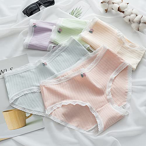 Teen Girls Soft Cotton Panties 8-Pack Teenager Assorted Mid Waist Briefs Underwear fits 10-16 Years2