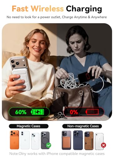 Magnetic Portable Charger, 10000mAh Power Bank with Leather Foldable Stand - Travel Essentials, USB-C 20W Fast Charging for Magsafe Battery Pack, Compatible with iPhone 17/16/15/14/13 Series - Image 5