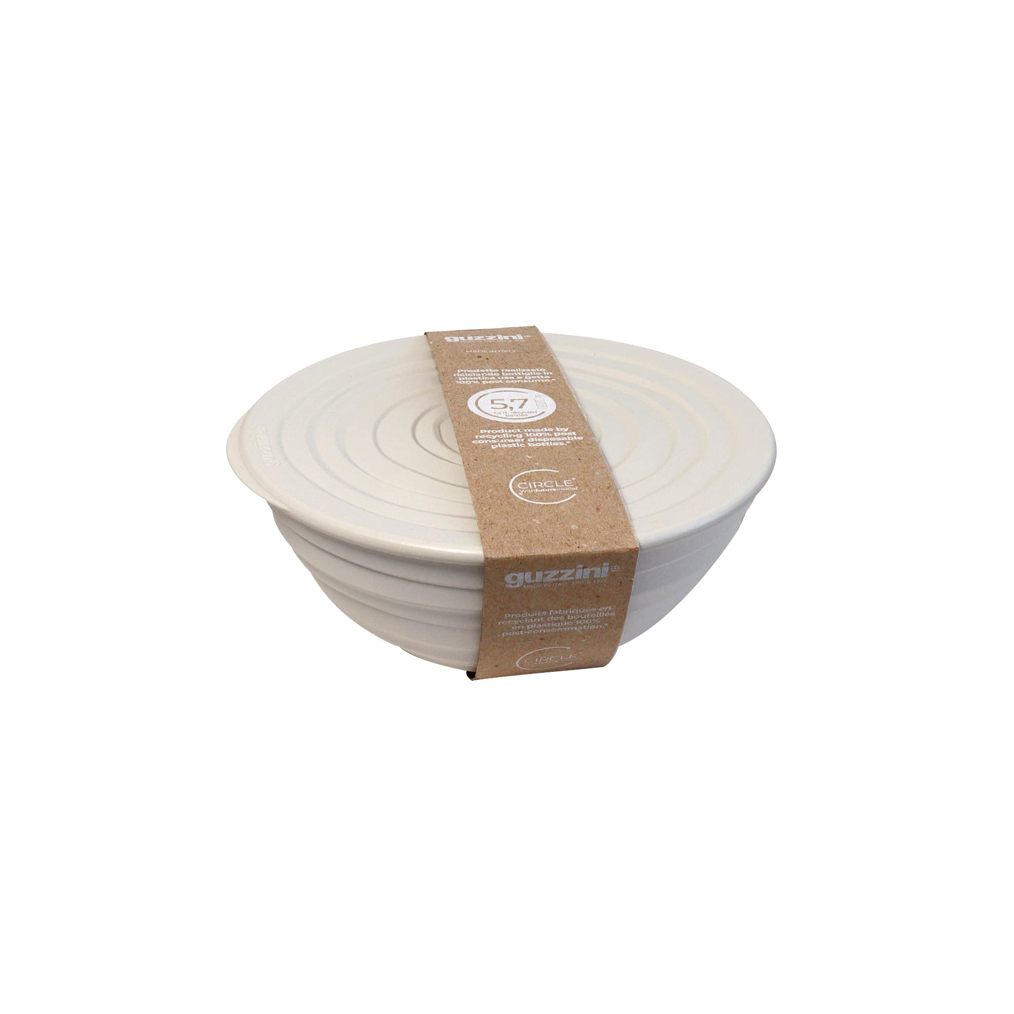 Guzzini - Tierra, Behälter XL mit Deckel - Milchweiß, Ø 30xh13 cm | 5000cc - 175001156, Weiß