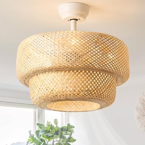 SYDACG 20" Boho Ceiling Fan with Light Cover